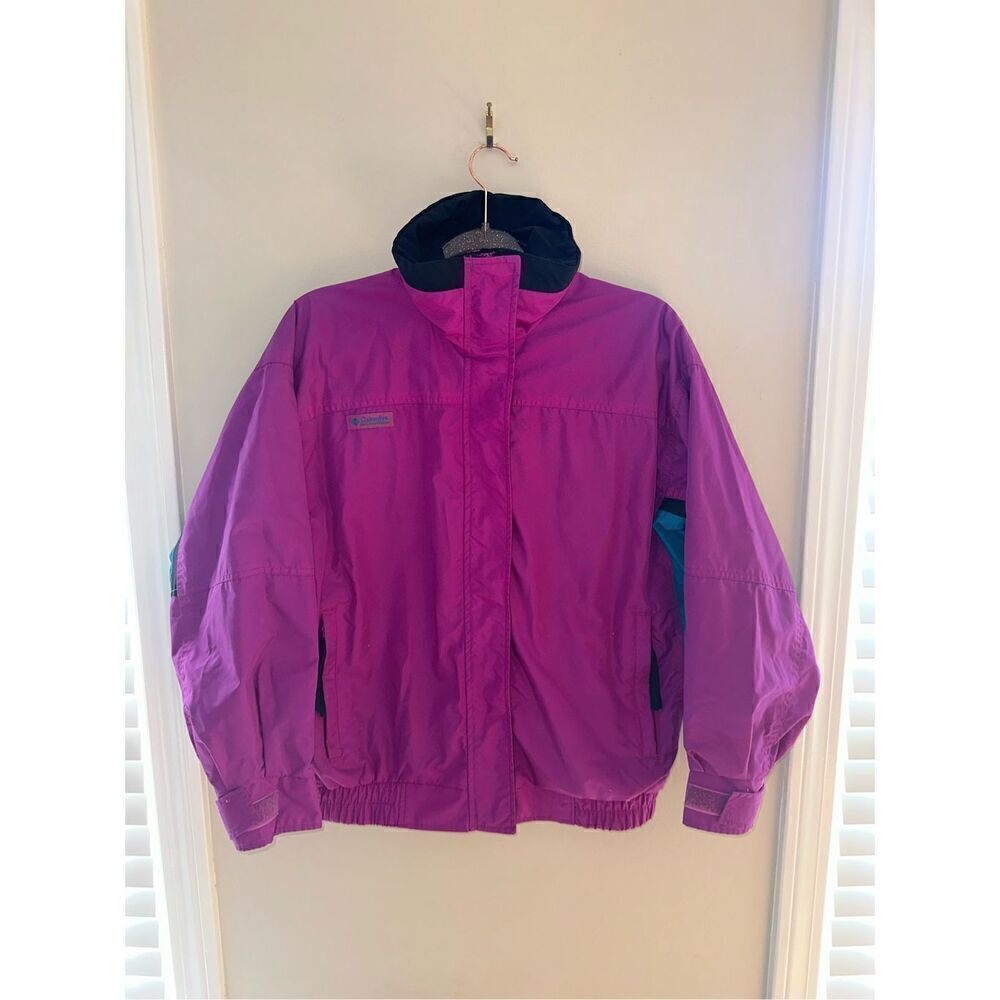 Women's Vintage Columbia Purple Teal Ski Jacket S Radial Sleeve